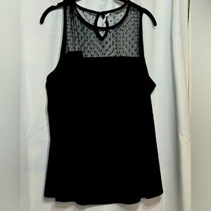 2X Beautiful Black Velvet and Lace Peplum Tank